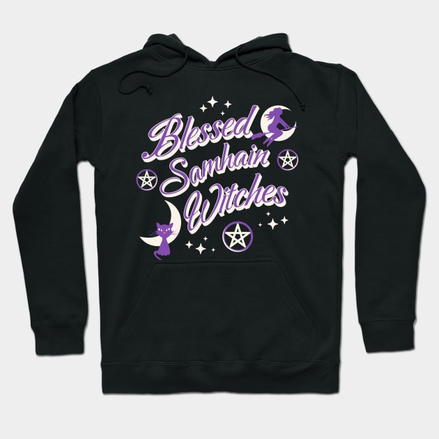 Blessed Samhain Witches Cute Funny Celtic Halloween Hoodie by sarahwainwright